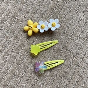 Flower Hair Clips, 3 piece
